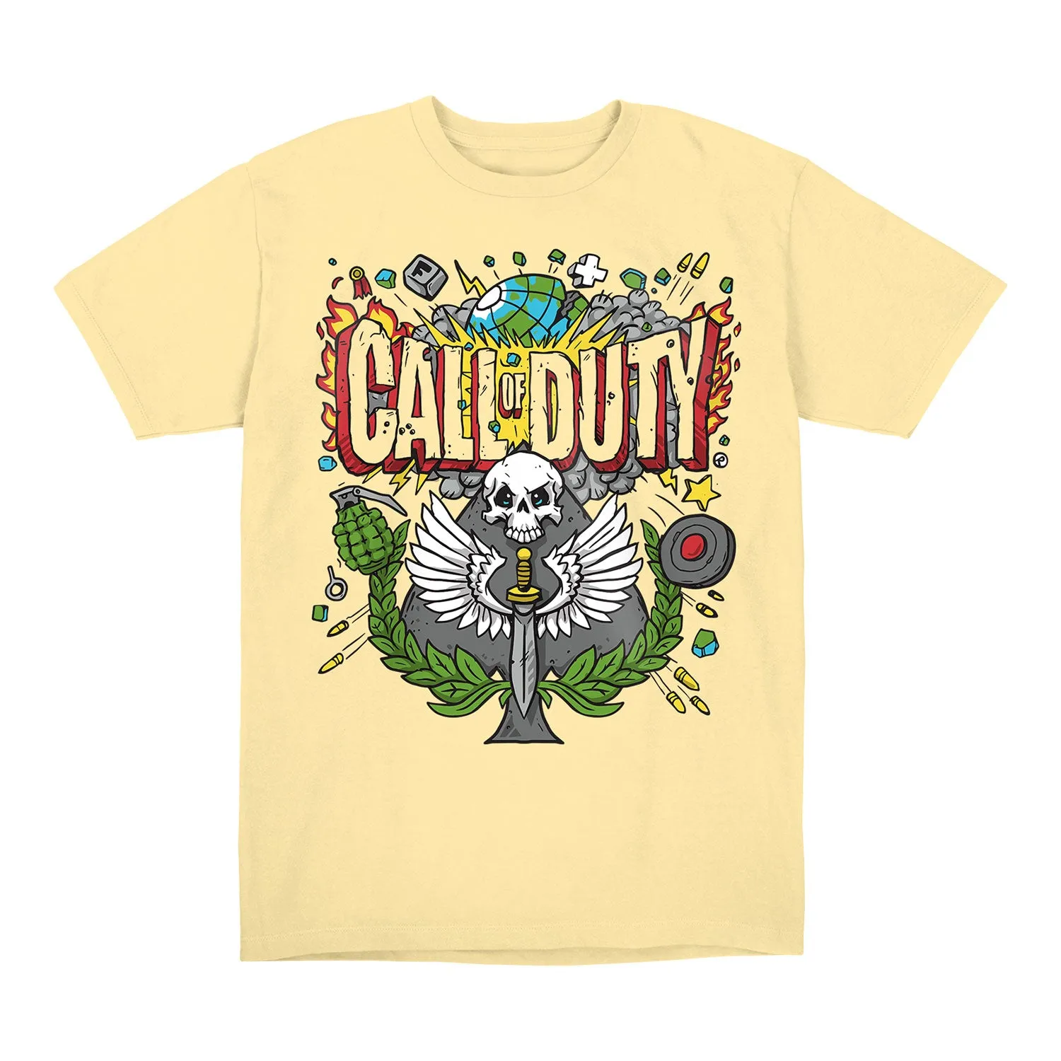Call of Duty Skate Design Yellow T-Shirt sold by Call of Duty