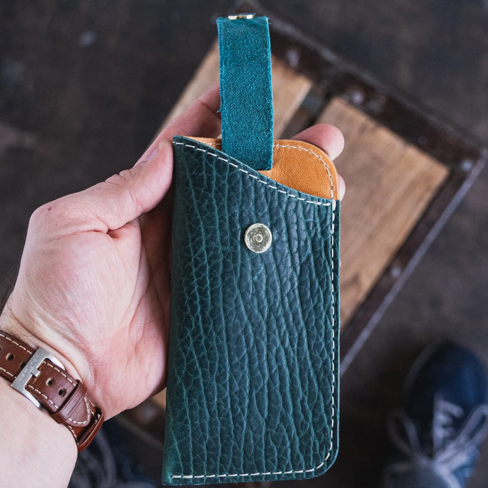 In Stock - Shade Case / Turquoise Shrunken Bison sold by Nicks Boots product image thumbnail 3