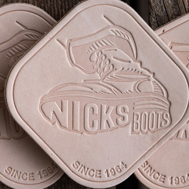 Nicks Stomp Coaster(In-Stock) - 12-15oz Wickett & Craig Belt Leather | Set of 5 sold by Nicks Boots
