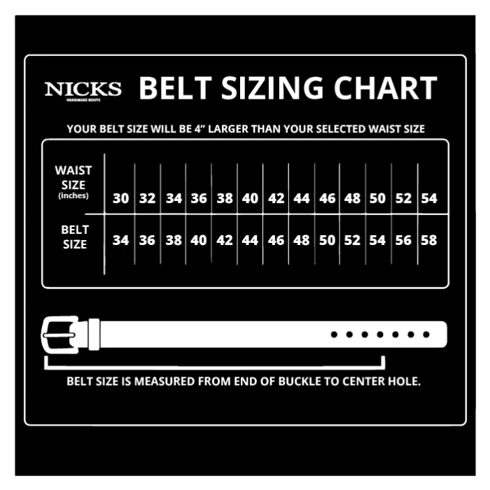 In Stock - American Bison Heritage Belt / Black Smooth Bison 1.5” / Waist Size 26 (Belt Size 30) sold by Nicks Boots product image thumbnail 3