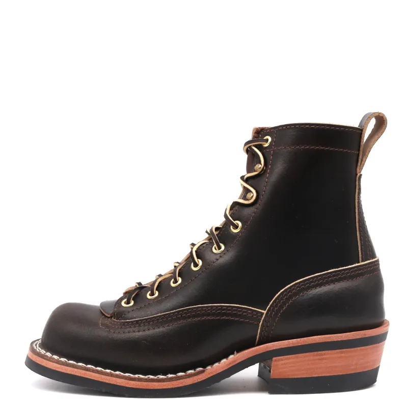 Brown Waxed Lace To Toe 7 E - Ready To Ship! made by Nicks Boots