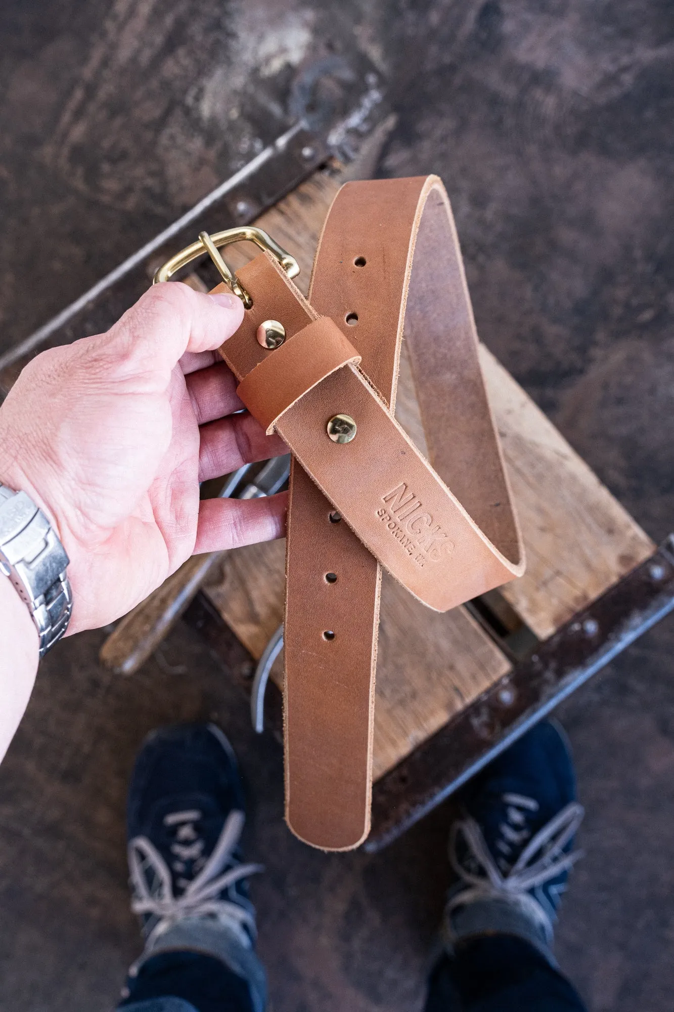 In Stock - Classic Work Belt / 1964 Tan / 1.5” / Waist Size 26 (Belt Size 30) sold by Nicks Boots