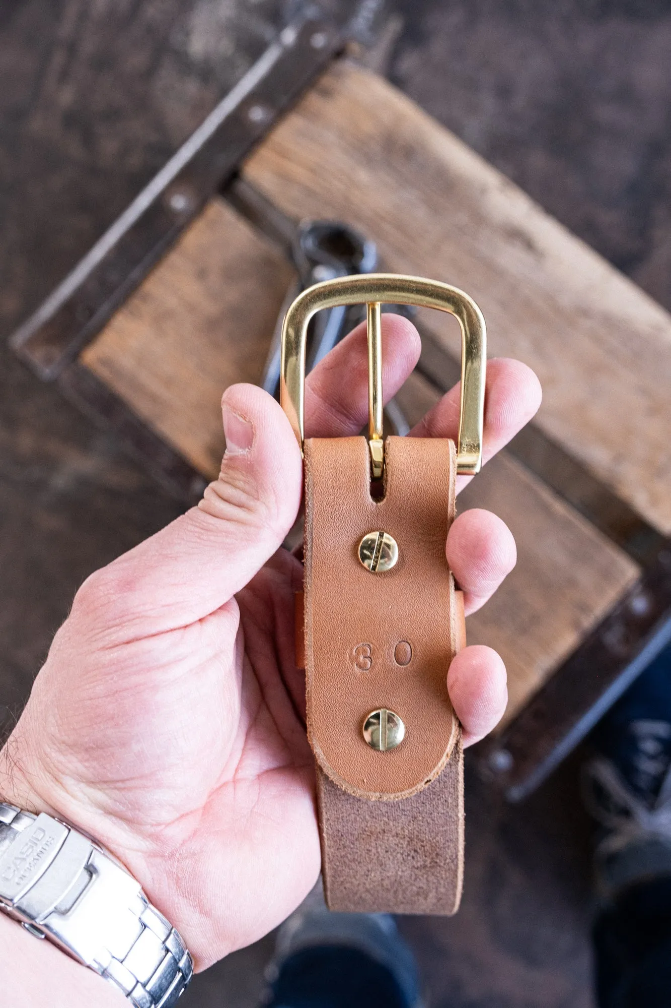 In Stock - Classic Work Belt / 1964 Tan / 1.5” / Waist Size 26 (Belt Size 30) sold by Nicks Boots product image thumbnail 2