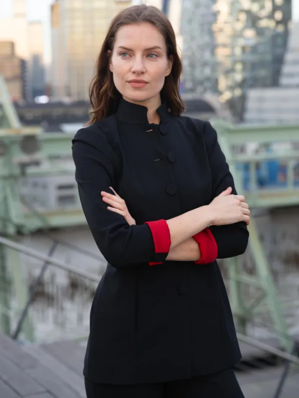 The Carmen - Silk Lined Mandarin Collar sold by Ameliora