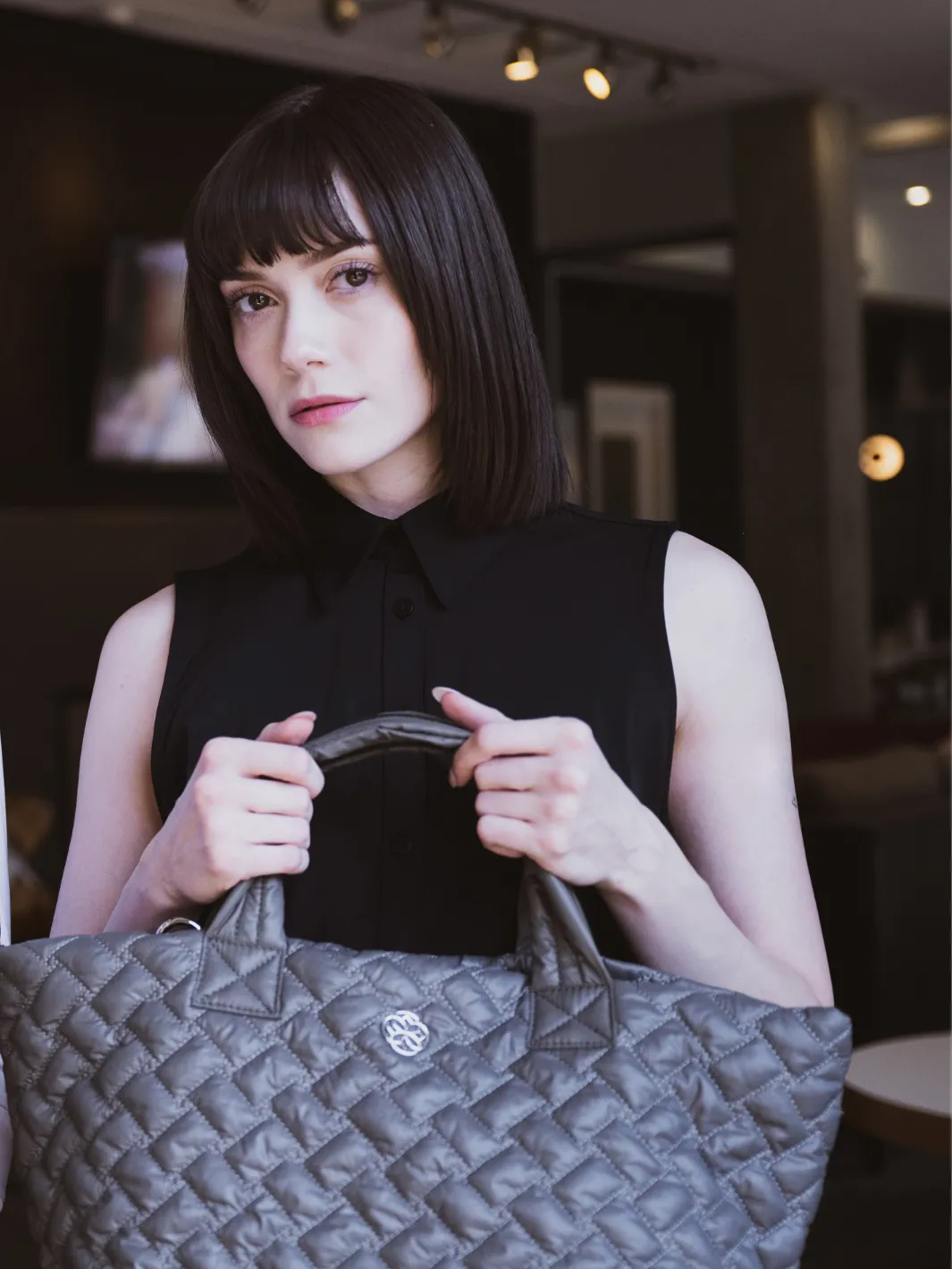 Small Quilted Tote Bag with Wallet & Crossbody Strap sold by Ameliora product image thumbnail 5