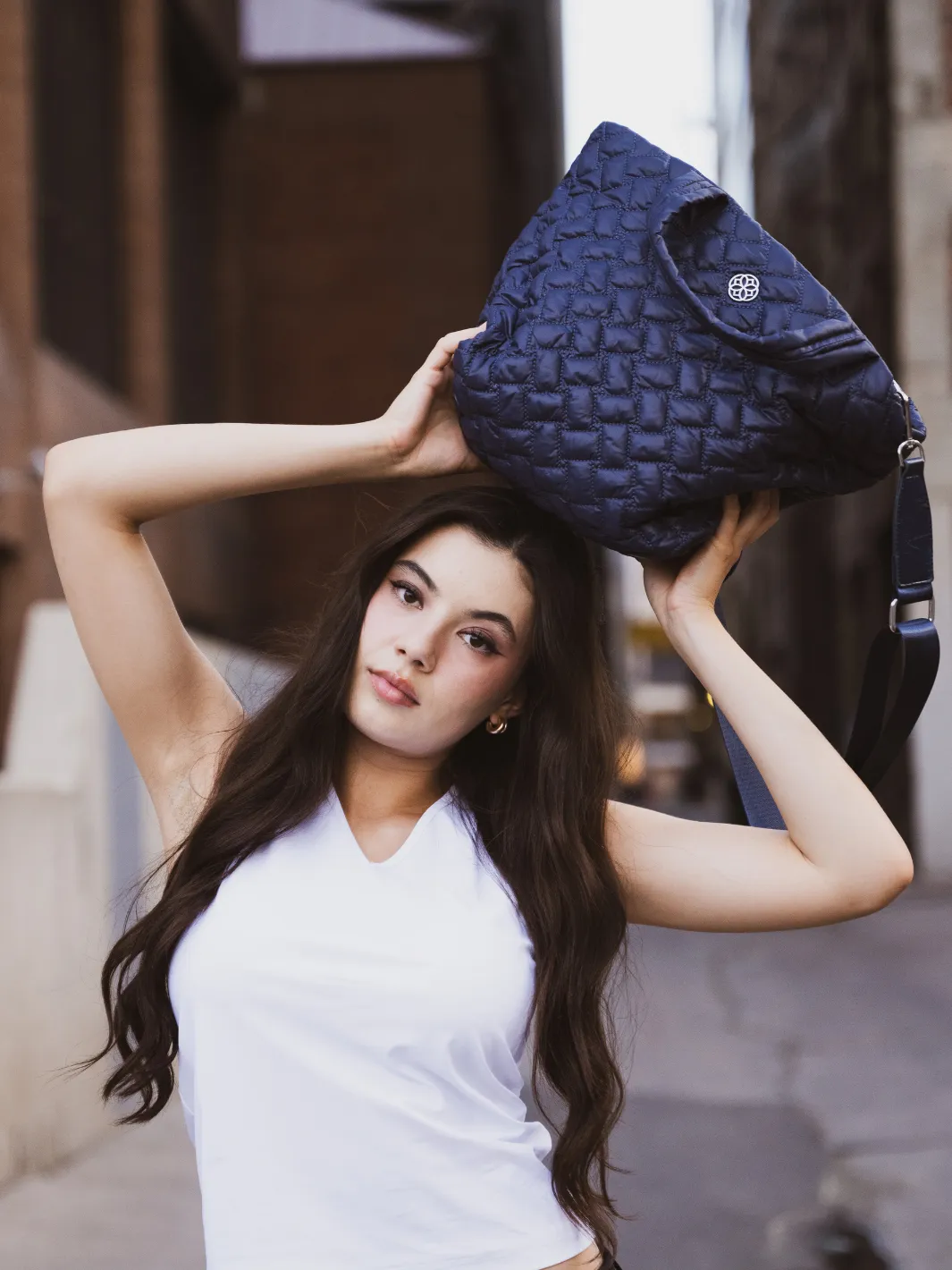 Small Quilted Tote Bag with Wallet & Crossbody Strap sold by Ameliora product image thumbnail 3