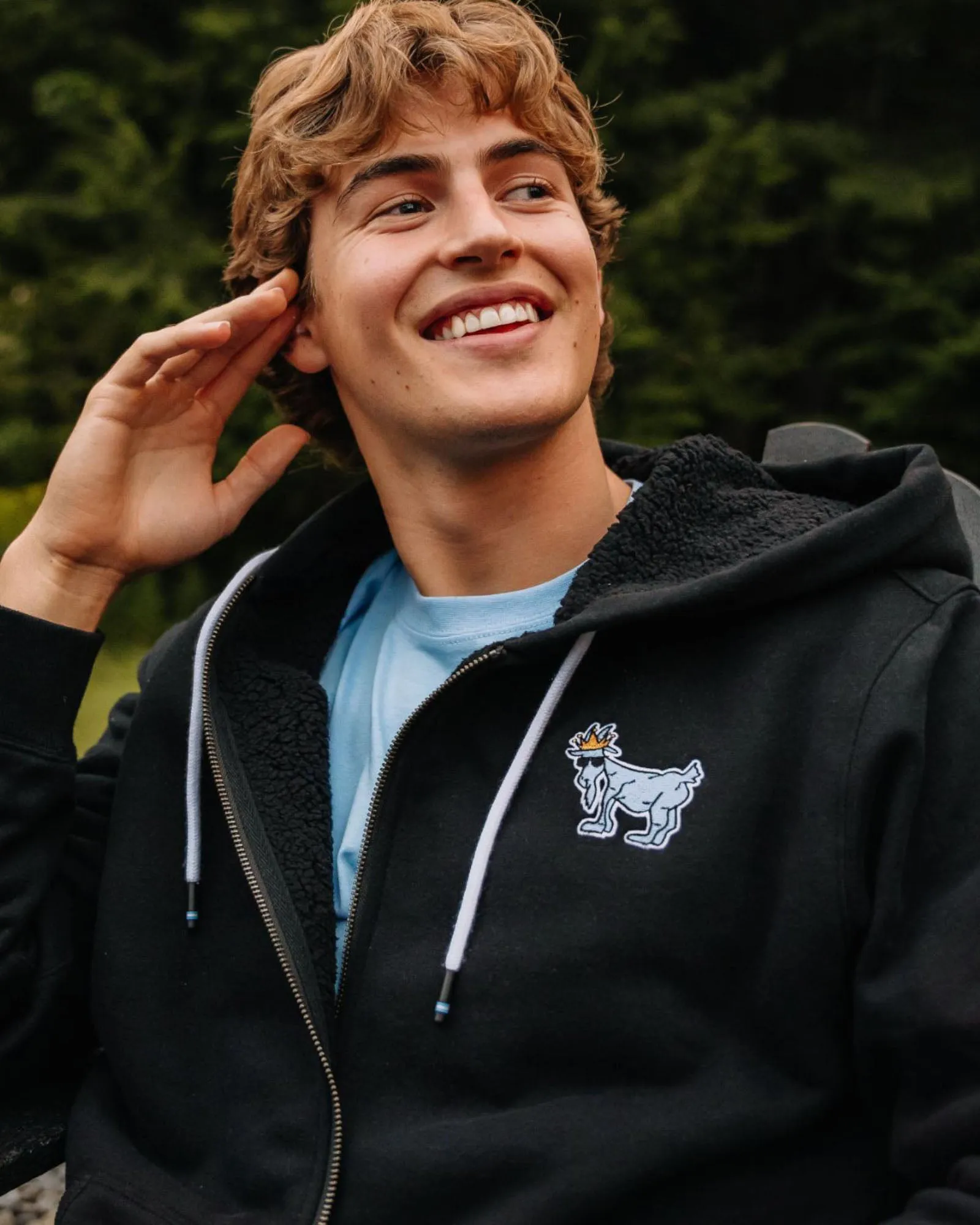 Sherpa-Lined Full-Zip Hooded Sweatshirt sold by Goat USA product image thumbnail 4