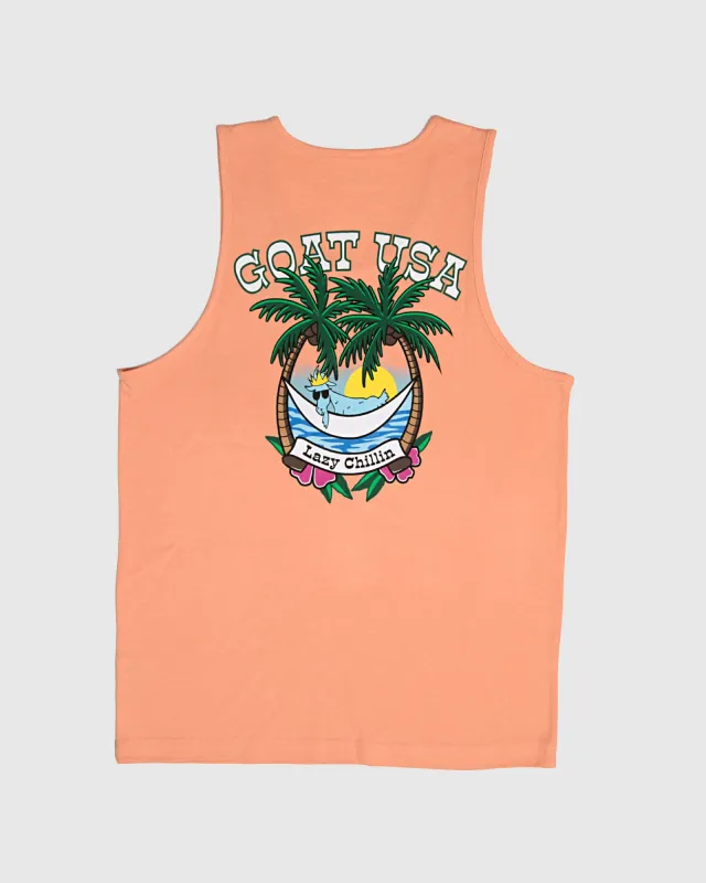 Lazy Chillin' Tank Top sold by Goat USA