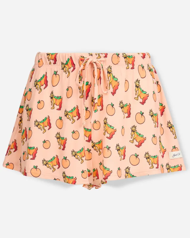 Women's Peach Pajama Shorts sold by Goat USA
