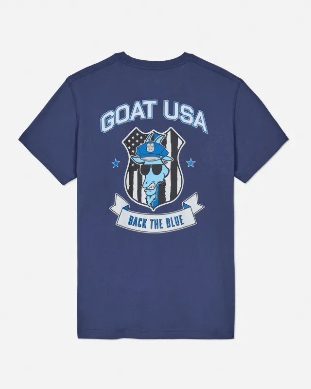 Back the Blue T-Shirt sold by Goat USA