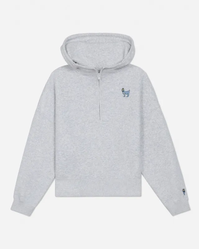 Women's Half-Zip Hooded Sweatshirt sold by Goat USA