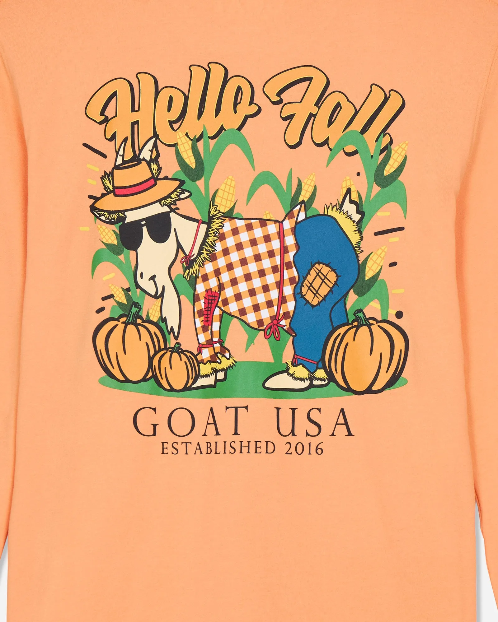 Hello Fall Long Sleeve T-Shirt sold by Goat USA product image thumbnail 2