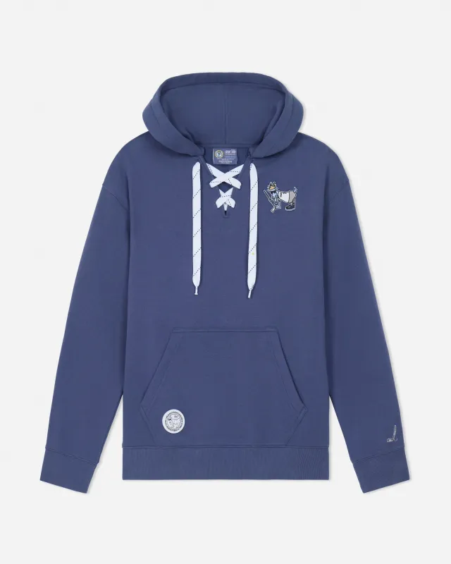 Lace Up Hockey Hooded Sweatshirt made by Goat USA