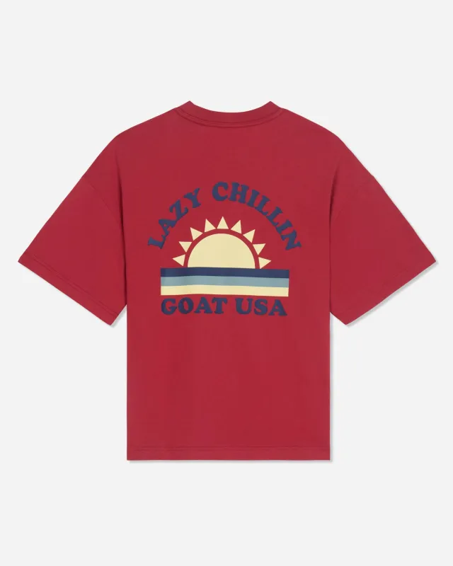 Women's Lazy Chillin Oversized Tee made by Goat USA