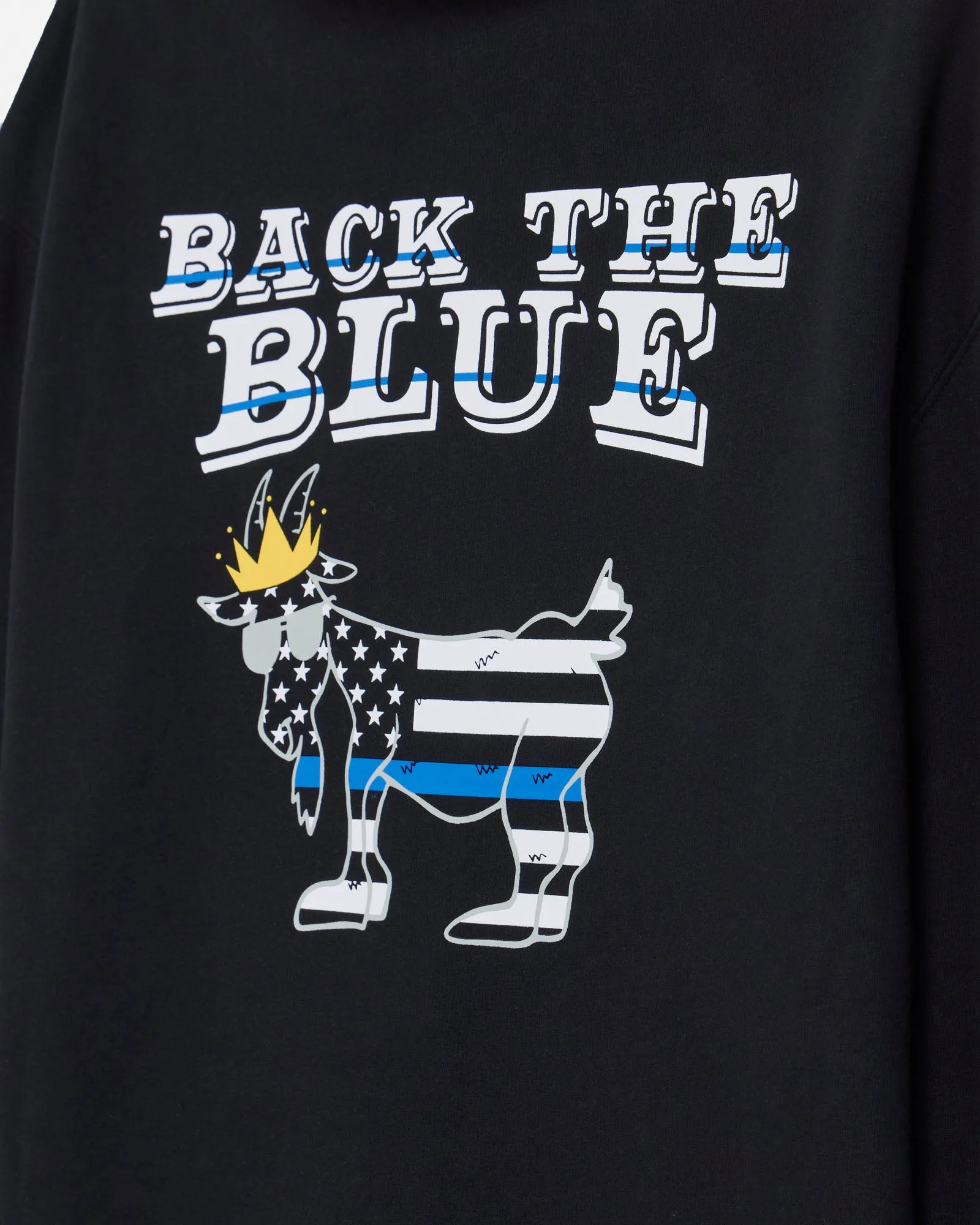 Back the Blue Hooded Sweatshirt sold by Goat USA product image thumbnail 2