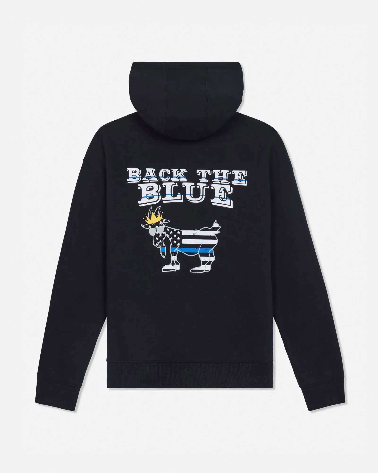 Back the Blue Hooded Sweatshirt sold by Goat USA