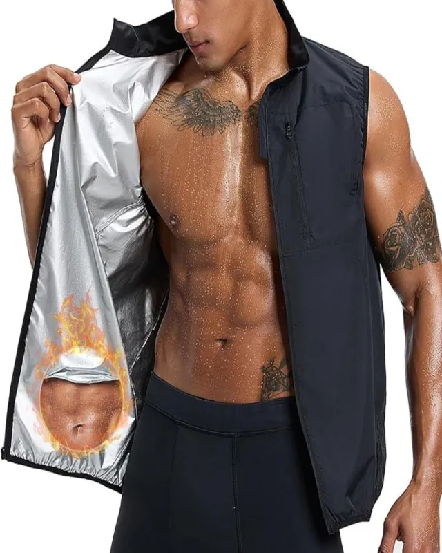 HOTSUIT Men with Pocket Workout Jacket Sauna Suit sold by Hotsuit