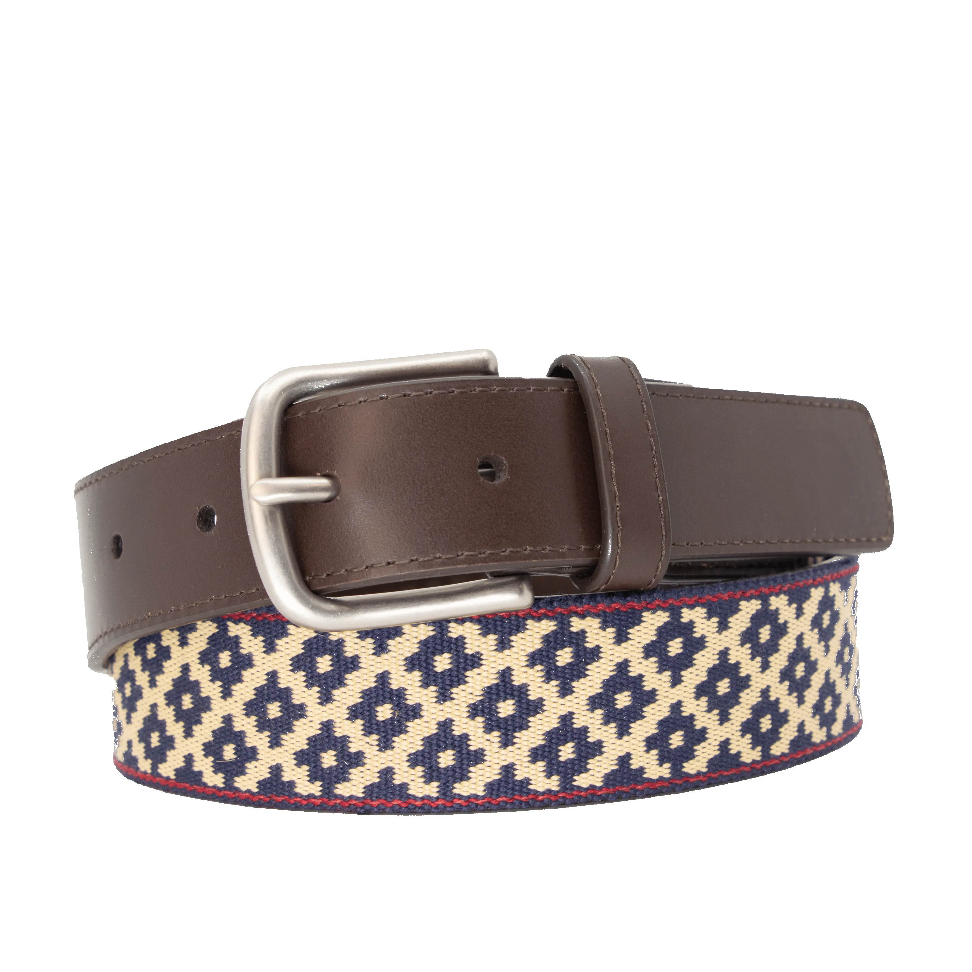 Diplomático Chocolate Leather Woven Belt sold by La Matera