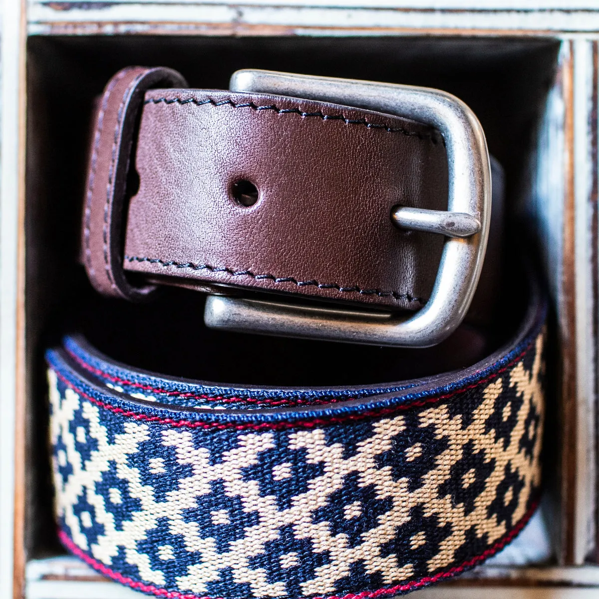 Diplomático Chocolate Leather Woven Belt sold by La Matera product image thumbnail 5