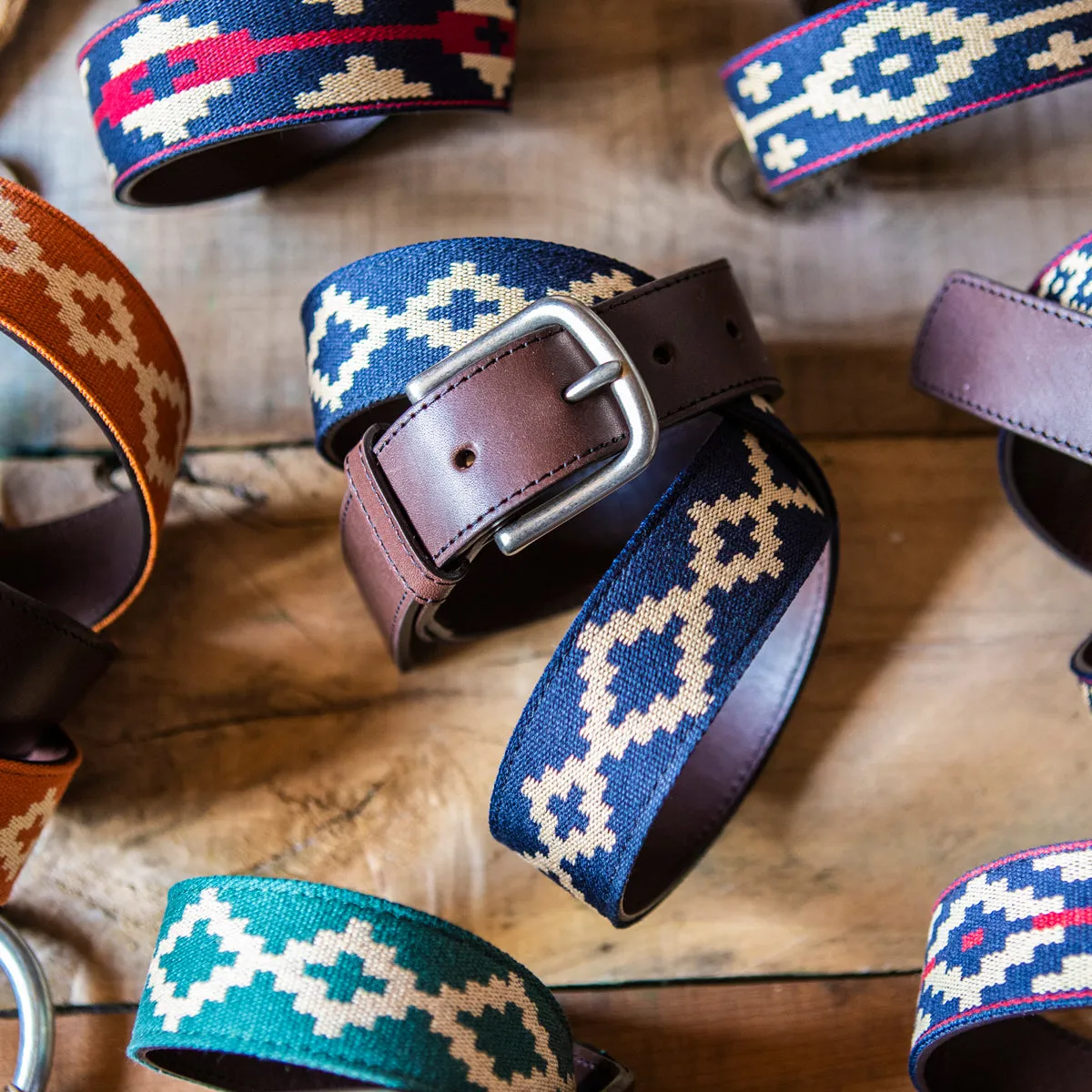 Corbina Chocolate Leather Woven Belt sold by La Matera product image thumbnail 5