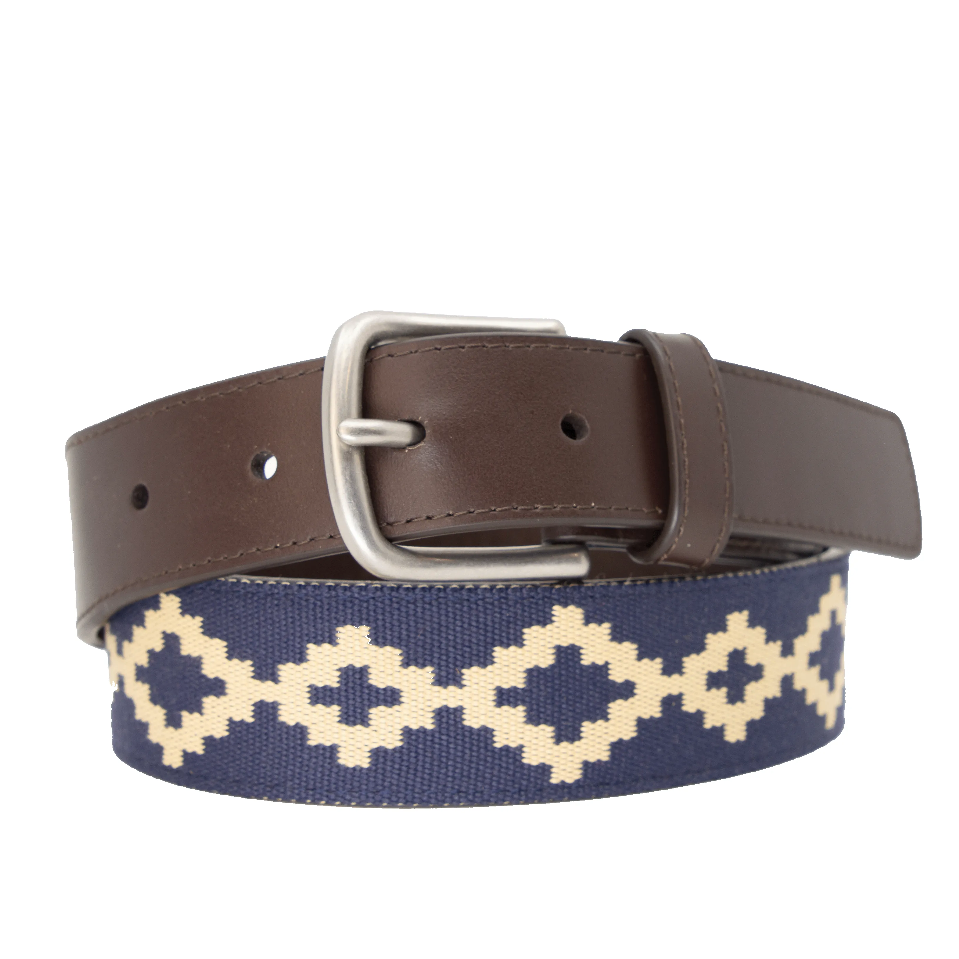 Corbina Chocolate Leather Woven Belt sold by La Matera