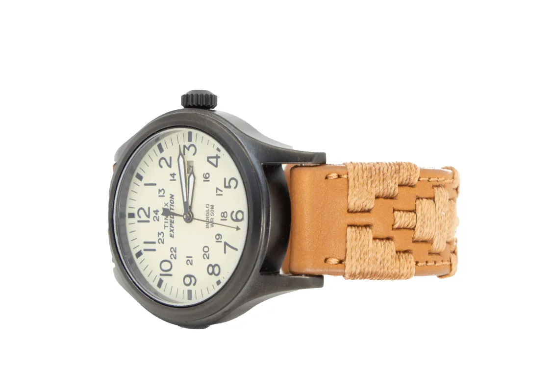 Marrón Expedition Watch - Cream Face sold by La Matera