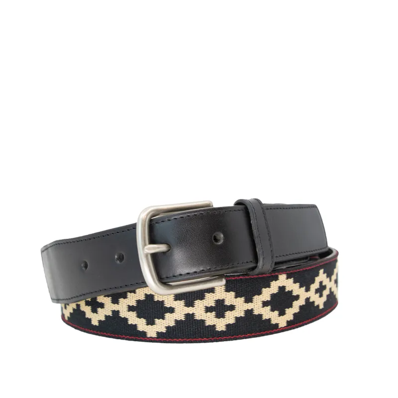 Limited Edition: Corbina Black Woven Belt - Black Leather sold by La Matera