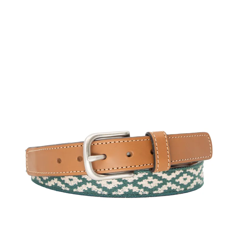 Limited Edition: Alvear Green Women's Woven Belt - Thin sold by La Matera