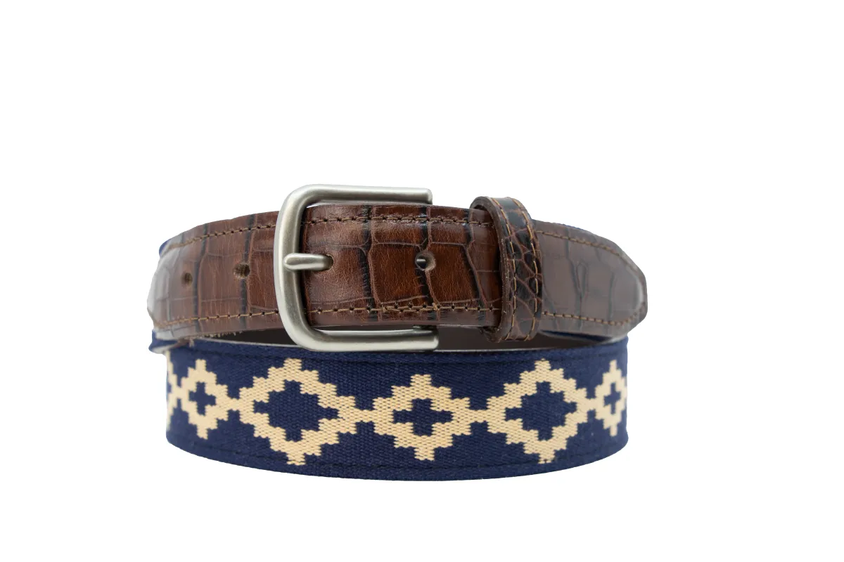 Corbina Woven Belt - Exótico Burgundy sold by La Matera