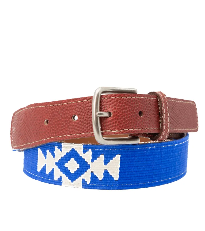 El Azul Woven Belt - Football Leather sold by La Matera