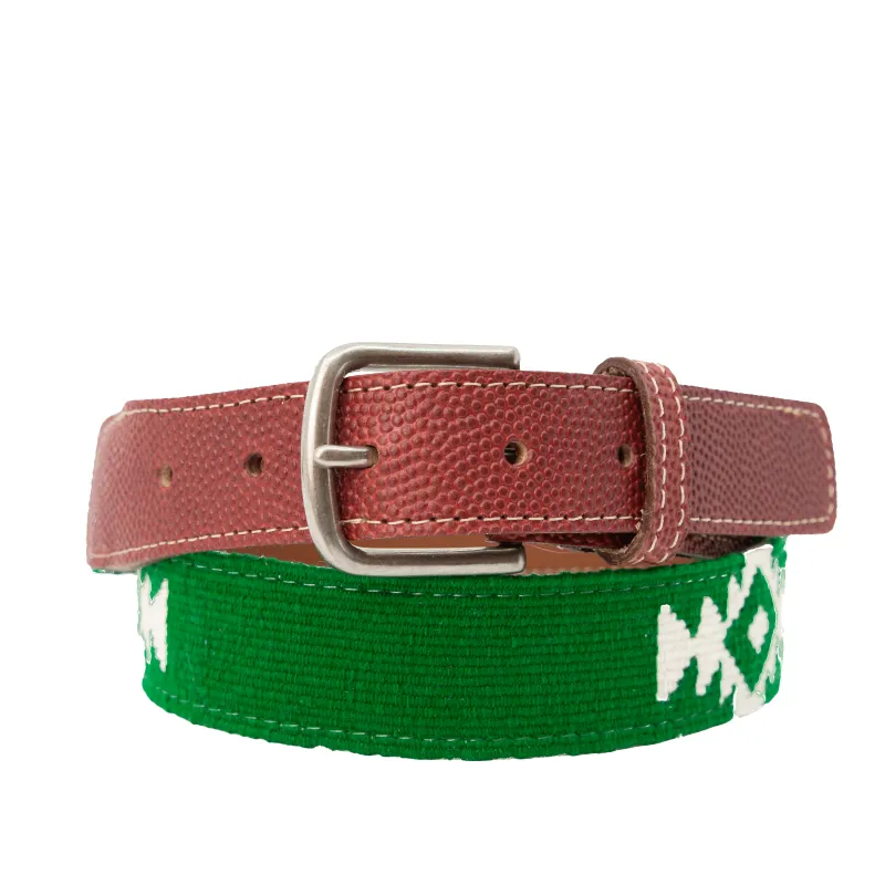 El Verde Woven Belt - Football Leather sold by La Matera