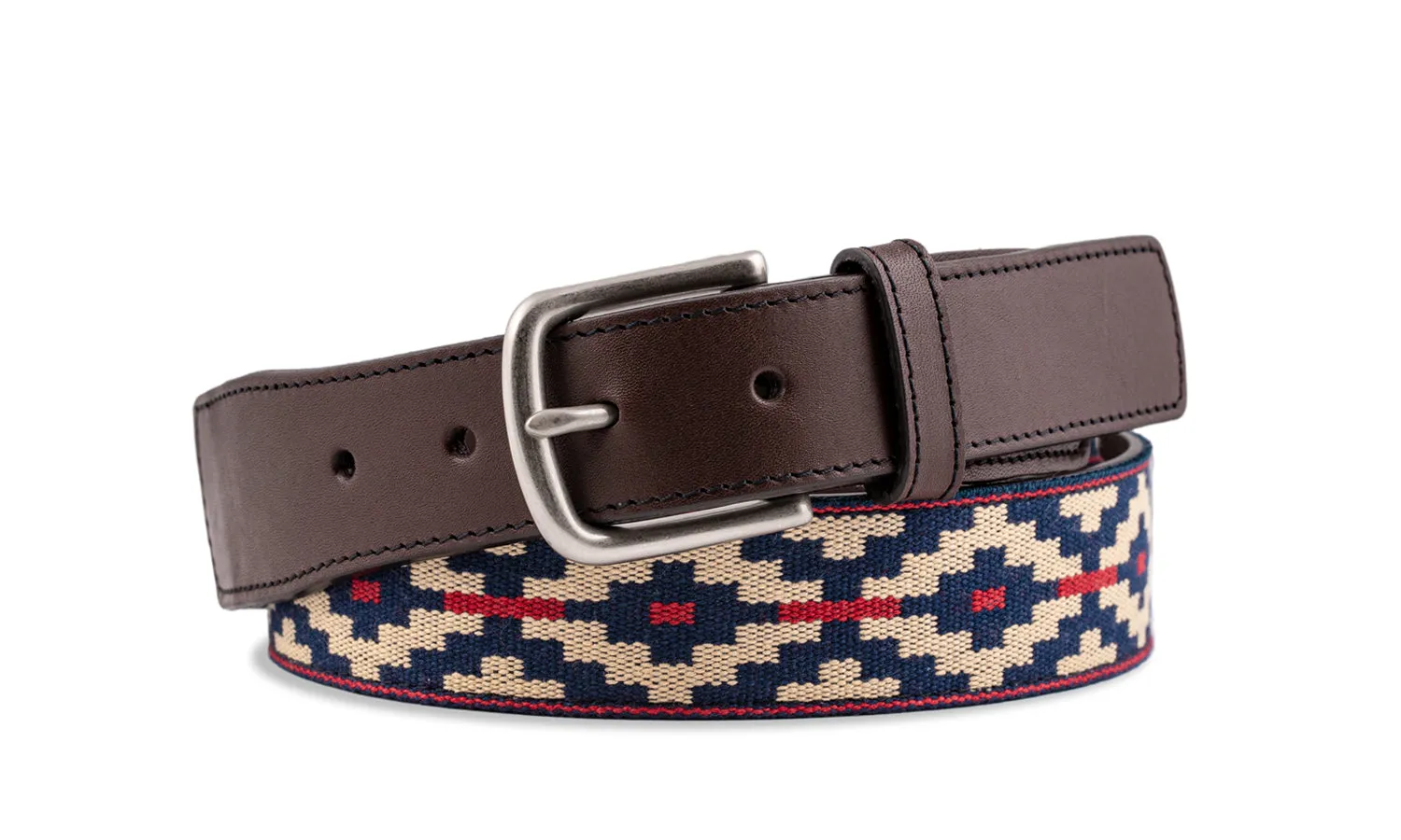 Trucha Chocolate Leather Woven Belt sold by La Matera