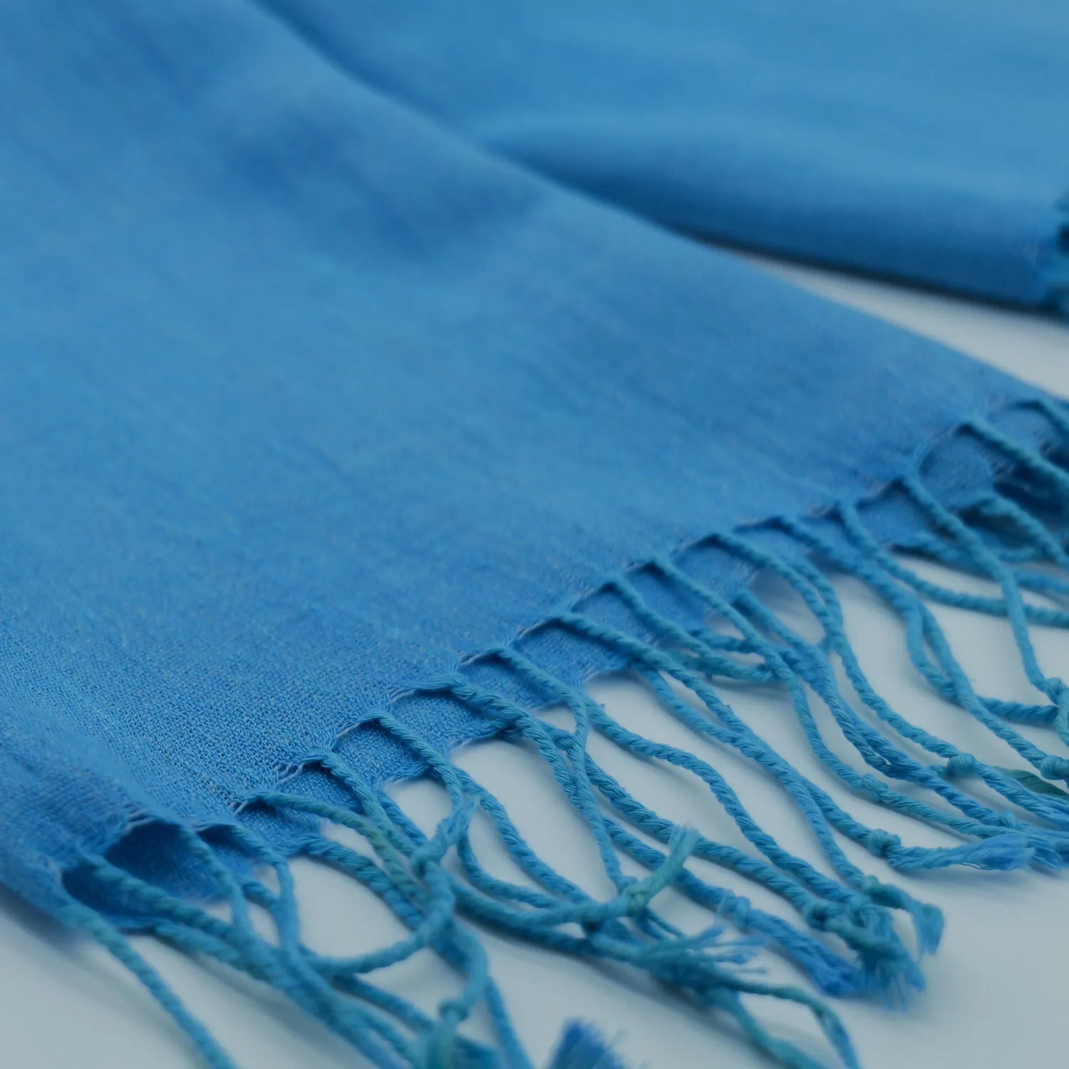 Handwoven Sky Blue Silk Scarf sold by wboxgo product image thumbnail 3