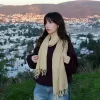 Handwoven Gold-Toned Silk Scarf with Subtle Stripes sold by wboxgo