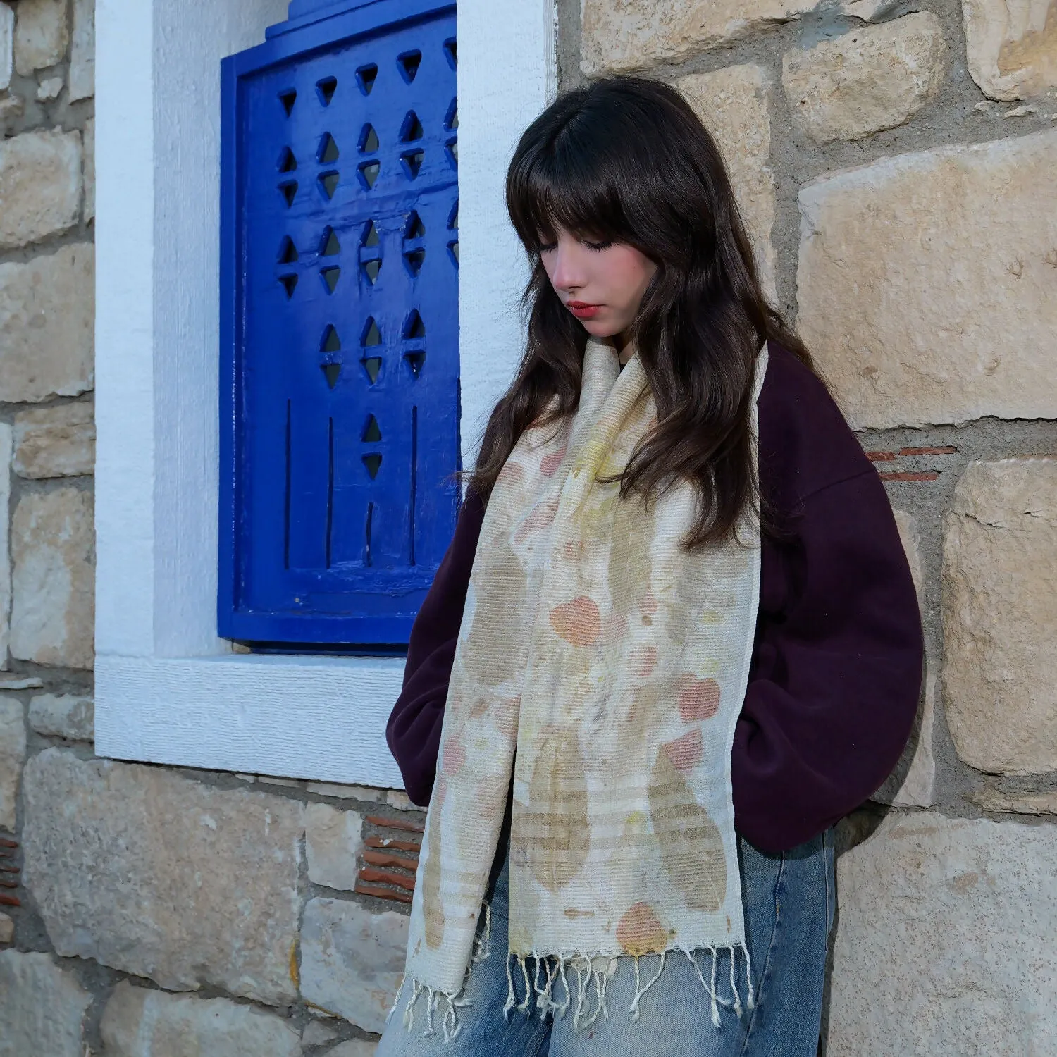 Handwoven Silk Scarf with Nature-Inspired Design sold by wboxgo product image thumbnail 2