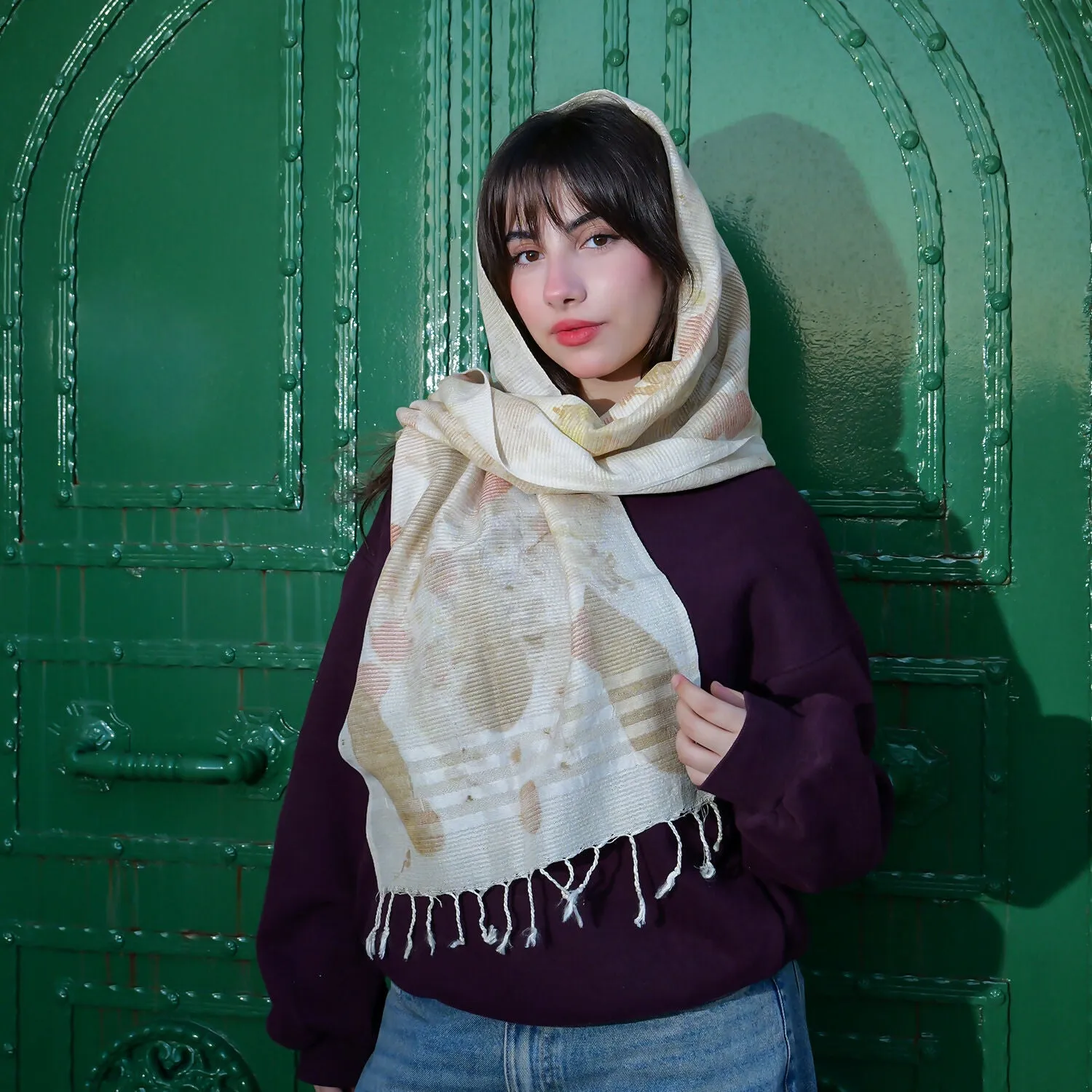 Handwoven Silk Scarf with Nature-Inspired Design sold by wboxgo product image thumbnail 5