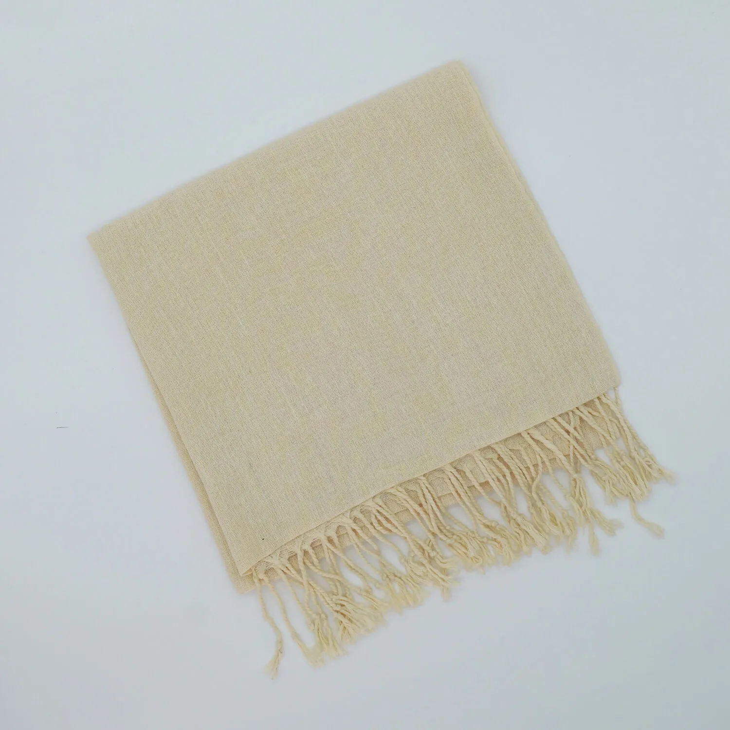 Handwoven Golden Silk Scarf with Delicate Fringe sold by wboxgo product image thumbnail 5