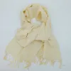 Luxurious Handwoven Silk Scarf in Soft Cream sold by wboxgo