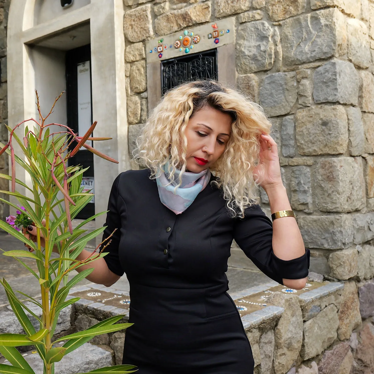 Chic Silkworm Silk Neck Scarf – A Delicate Statement sold by wboxgo product image thumbnail 2