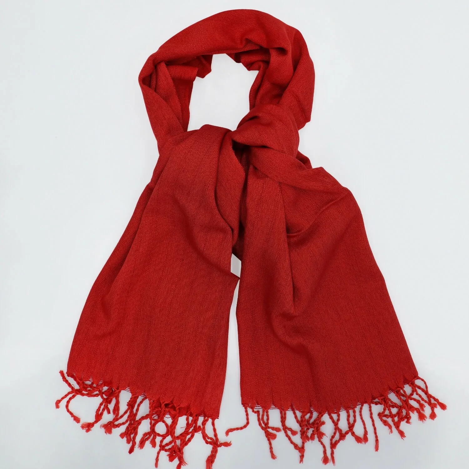Luxurious Red Silkworm Silk Scarf – Elegance Redefined sold by wboxgo