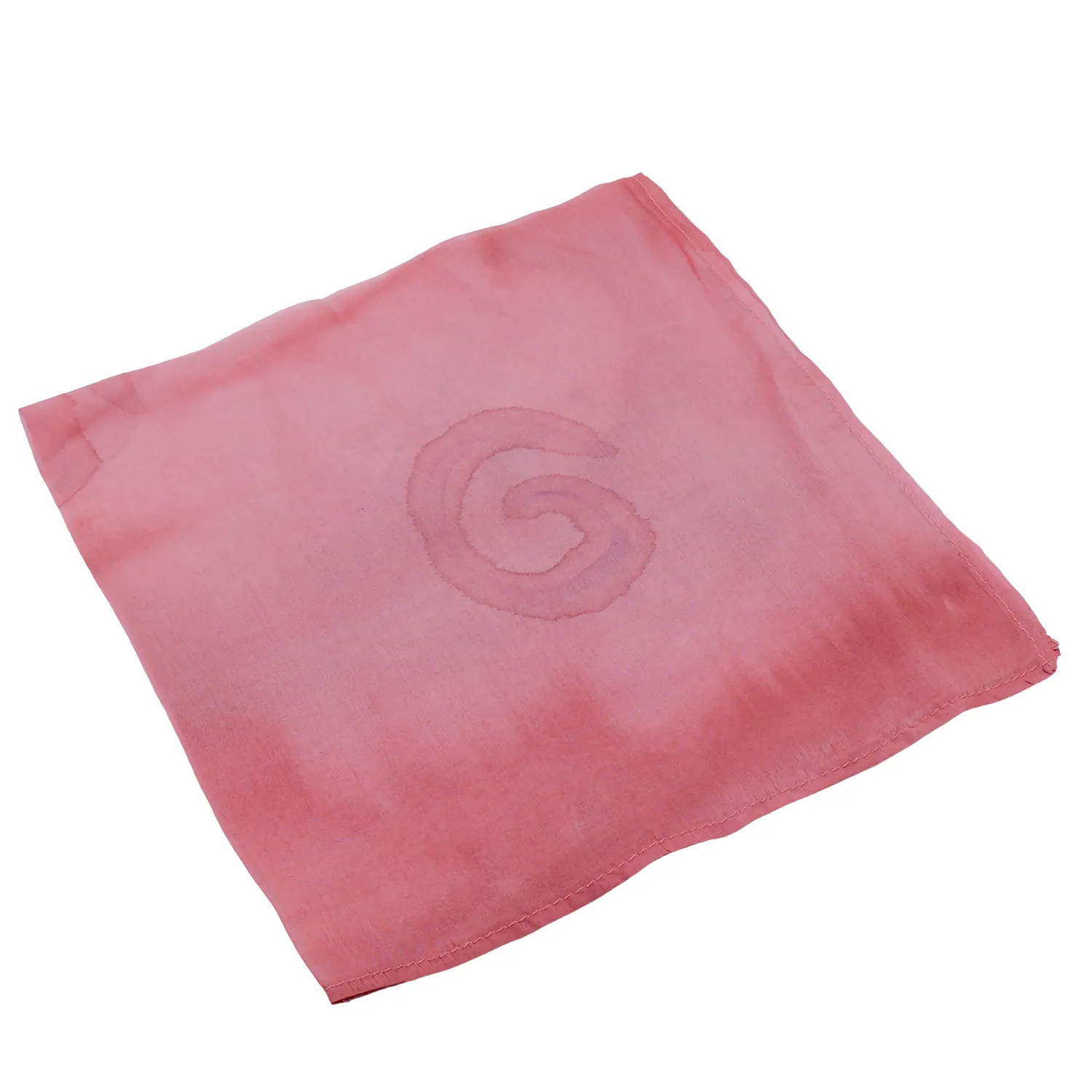 Handcrafted Pink Silk Scarf with Swirl Design - Made from Silkworms sold by wboxgo