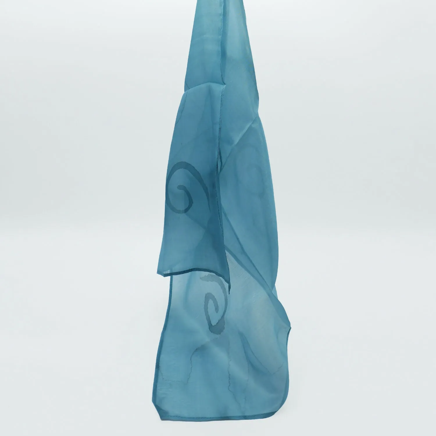 Handcrafted Blue Silk Scarf - Made from Silkworms sold by wboxgo product image thumbnail 3
