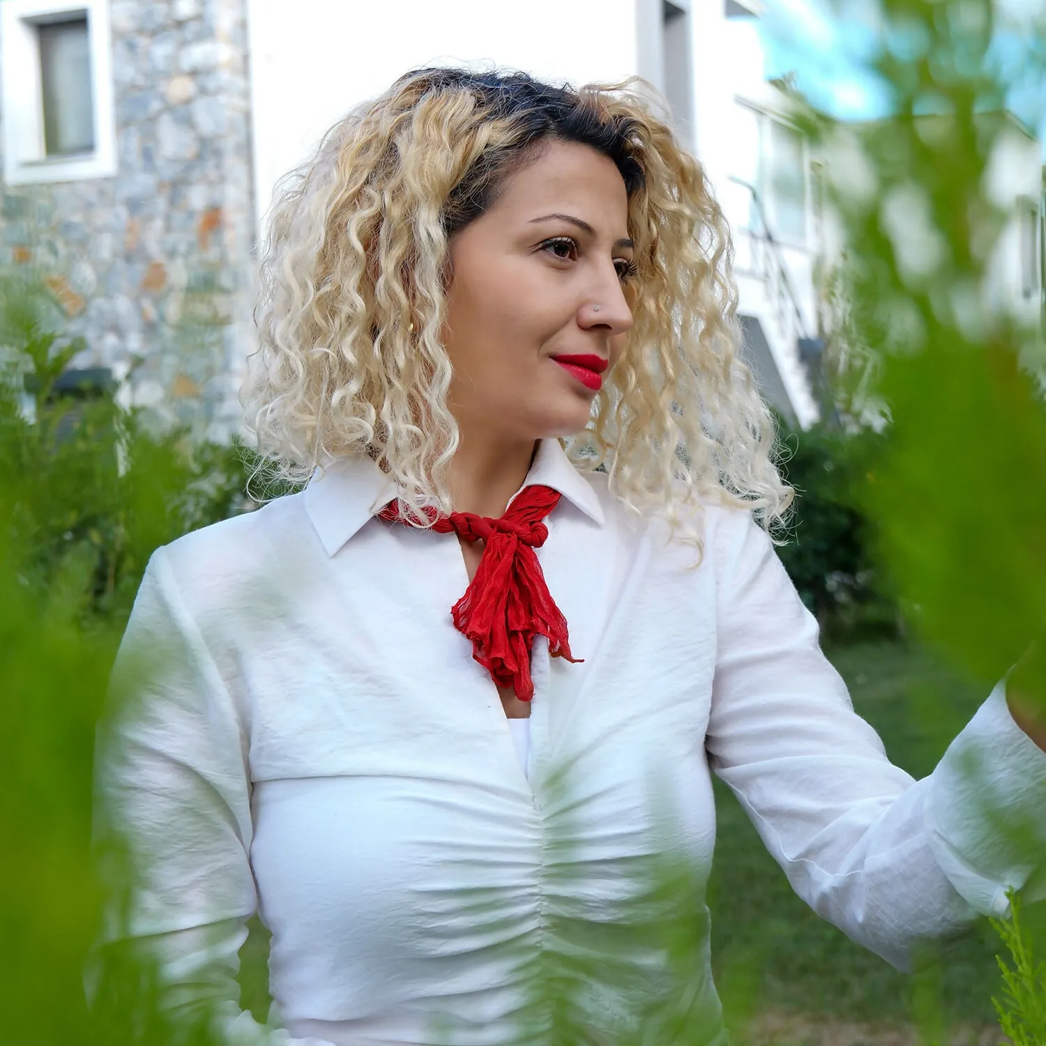 Handwoven Red Braided Silk Necklace sold by wboxgo product image thumbnail 2