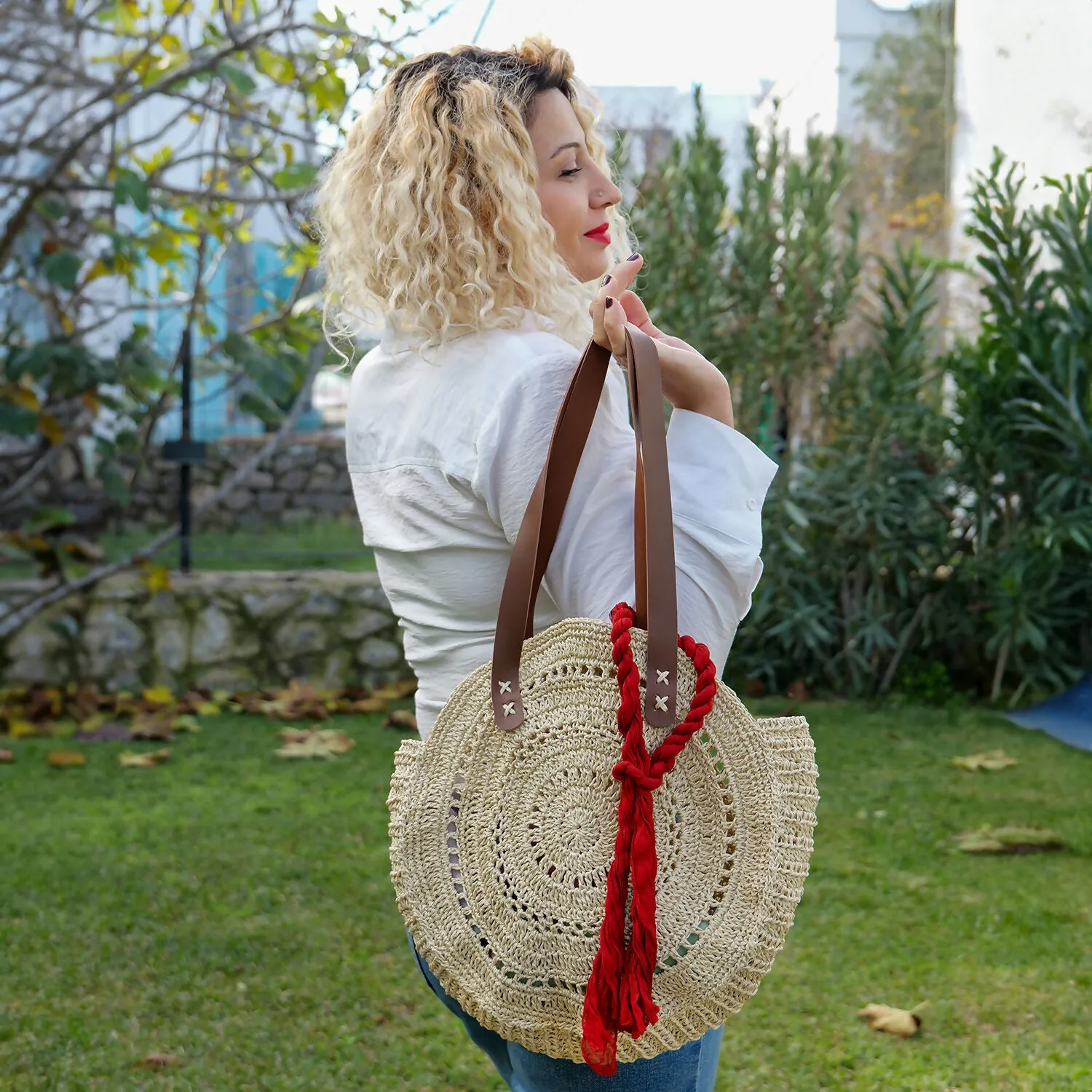 Handwoven Red Braided Silk Necklace sold by wboxgo product image thumbnail 4