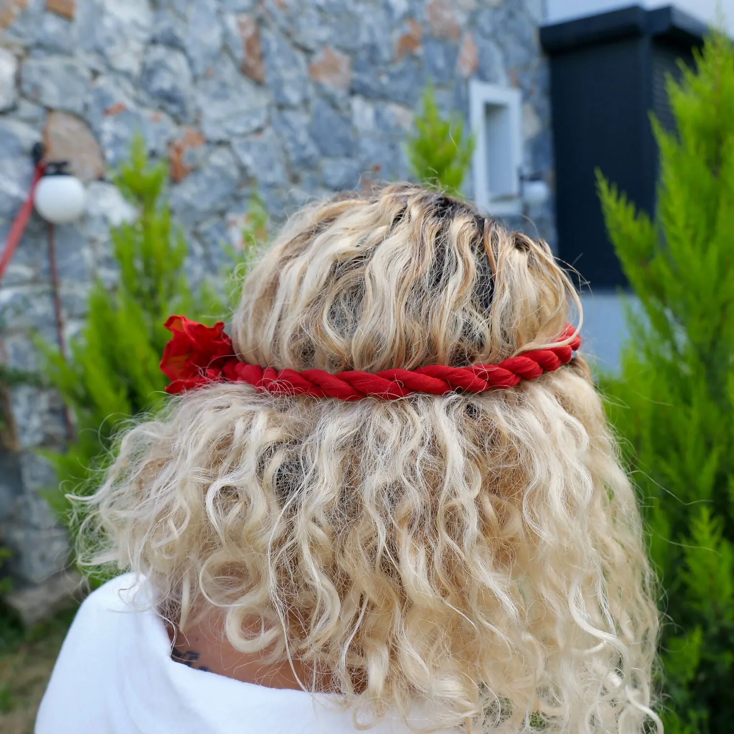 Handwoven Red Braided Silk Necklace sold by wboxgo product image thumbnail 3