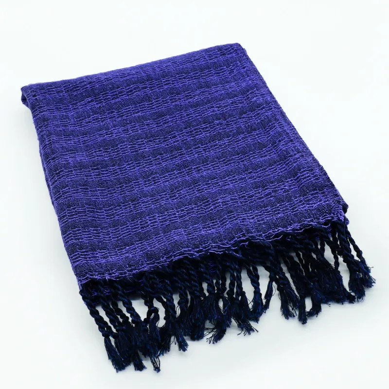 Handwoven Silk Scarf - Deep Purple Elegance sold by wboxgo