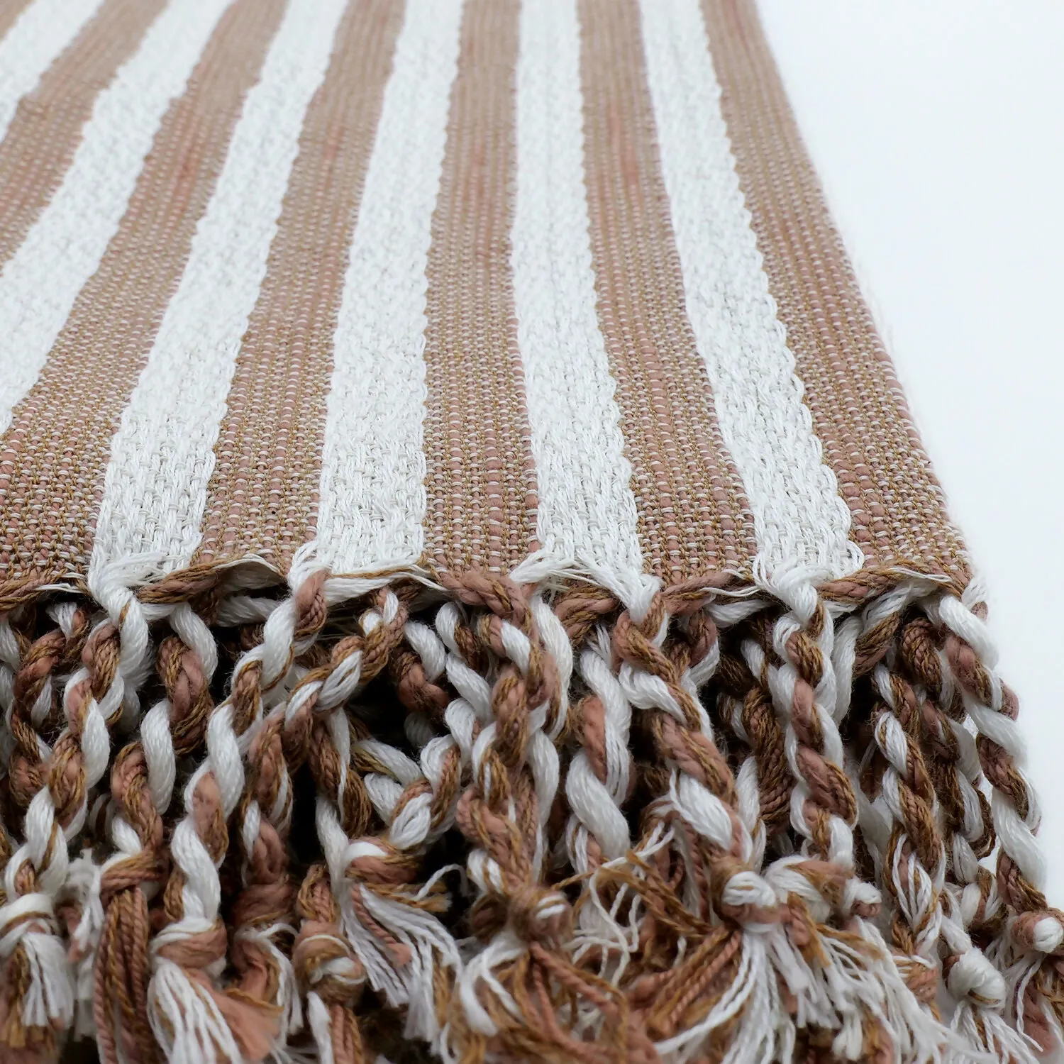 Luxury Handwoven Silk Striped Throw with Tassel Fringe sold by wboxgo product image thumbnail 4