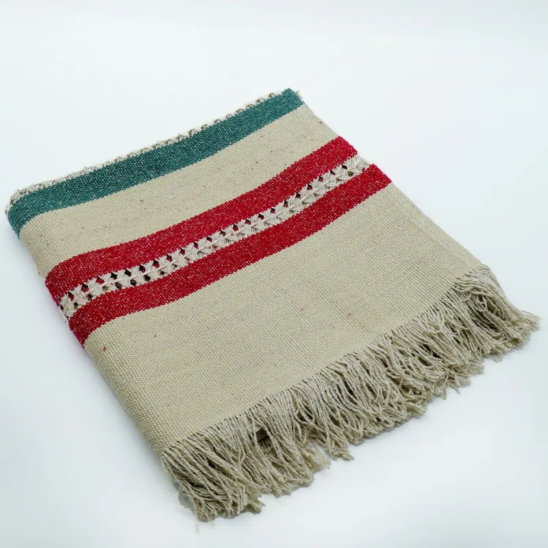 Handwoven Silk Throw with Fringe – Artisanal Elegance and Timeless Charm sold by wboxgo