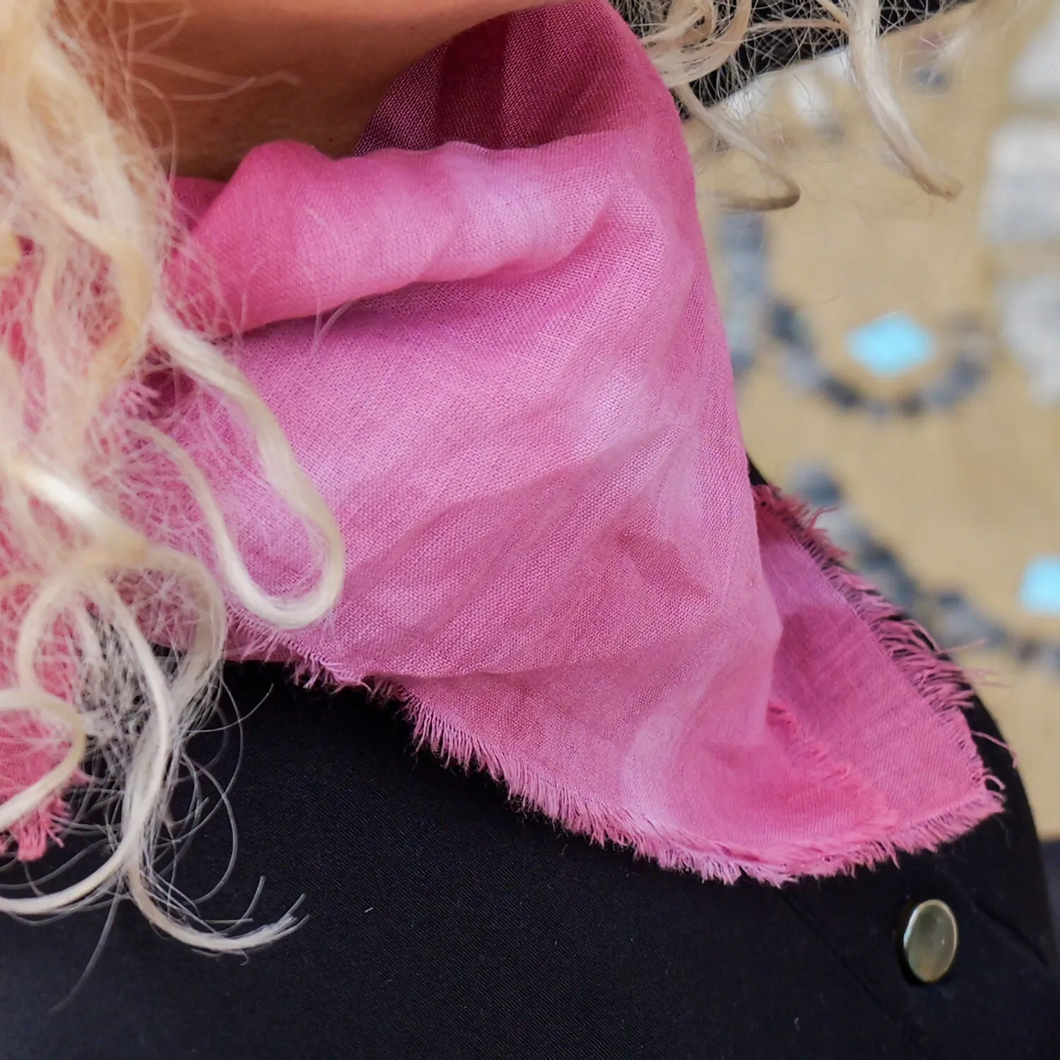 Hand-Dyed Silk Bandana – Blush Rose sold by wboxgo product image thumbnail 5