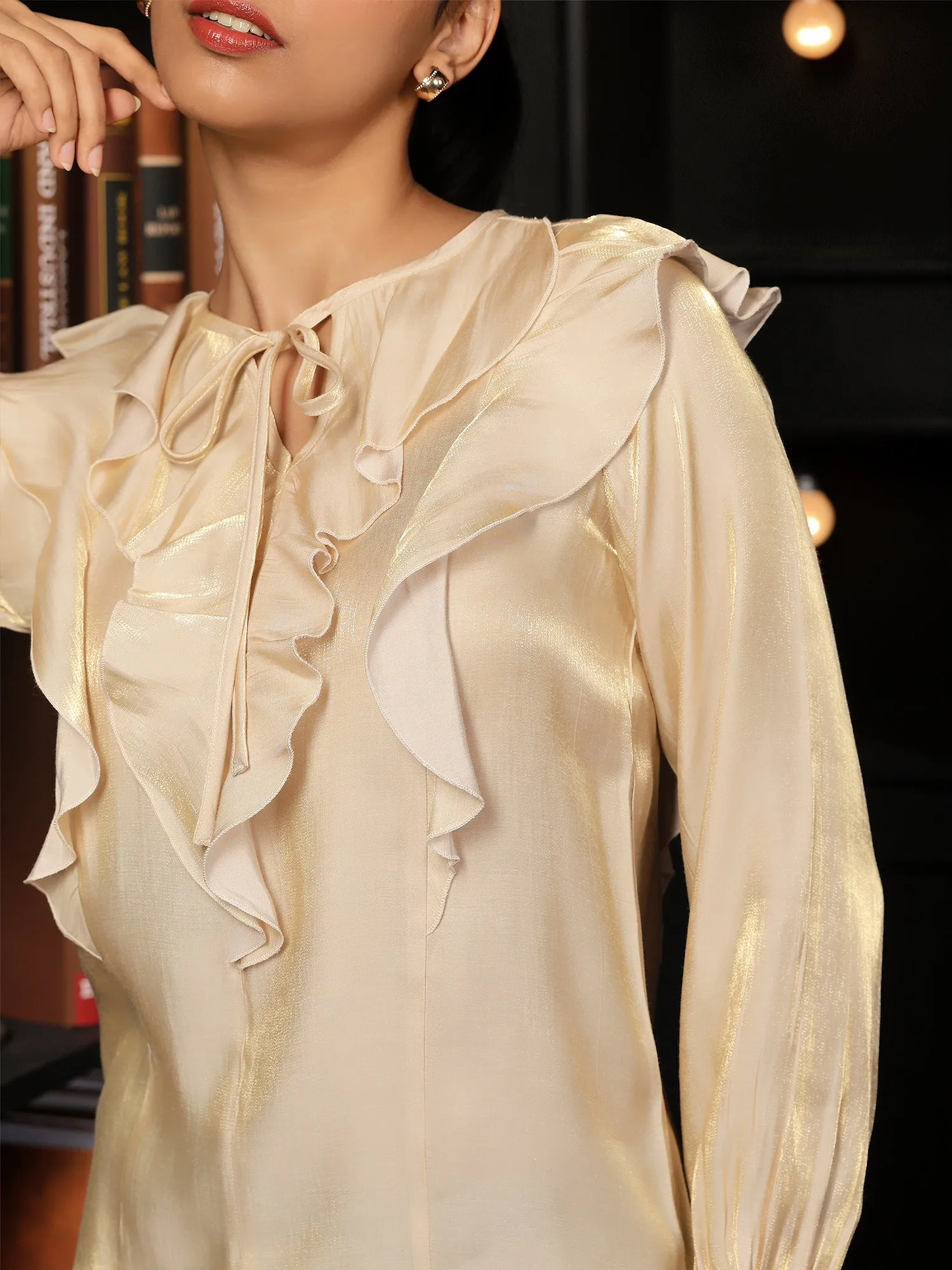 Elira Ruffle Detail Top - Yellow sold by Salt Attire product image thumbnail 4